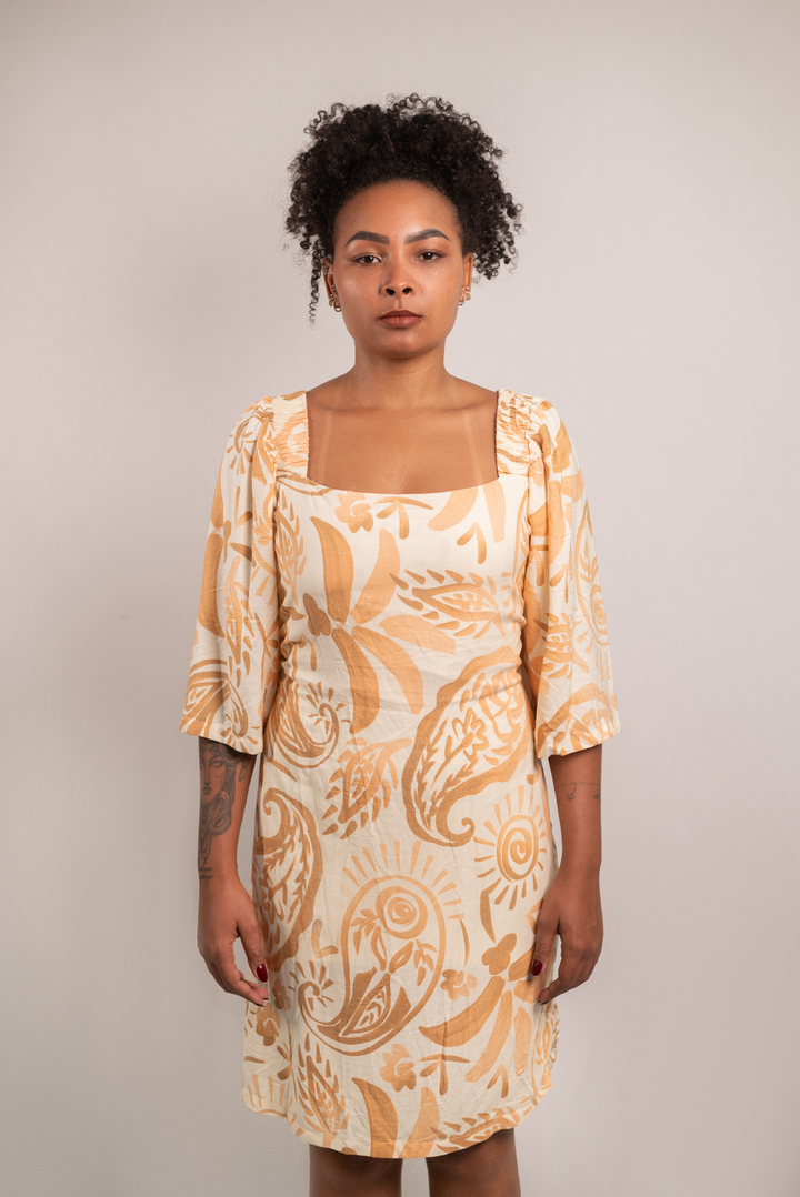 Ipê Dress with Puff Sleeves