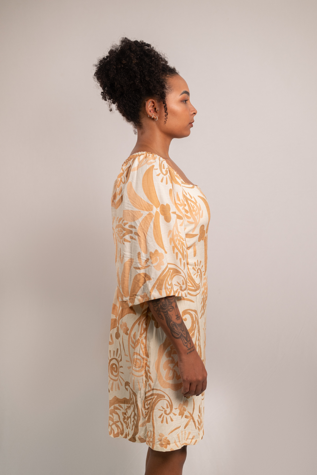 Ipê Dress with Puff Sleeves