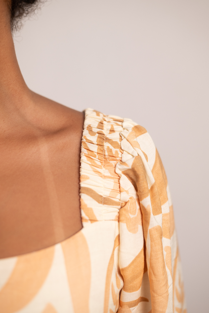 Ipê Dress with Puff Sleeves